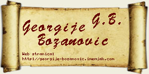 Georgije Božanović vizit kartica